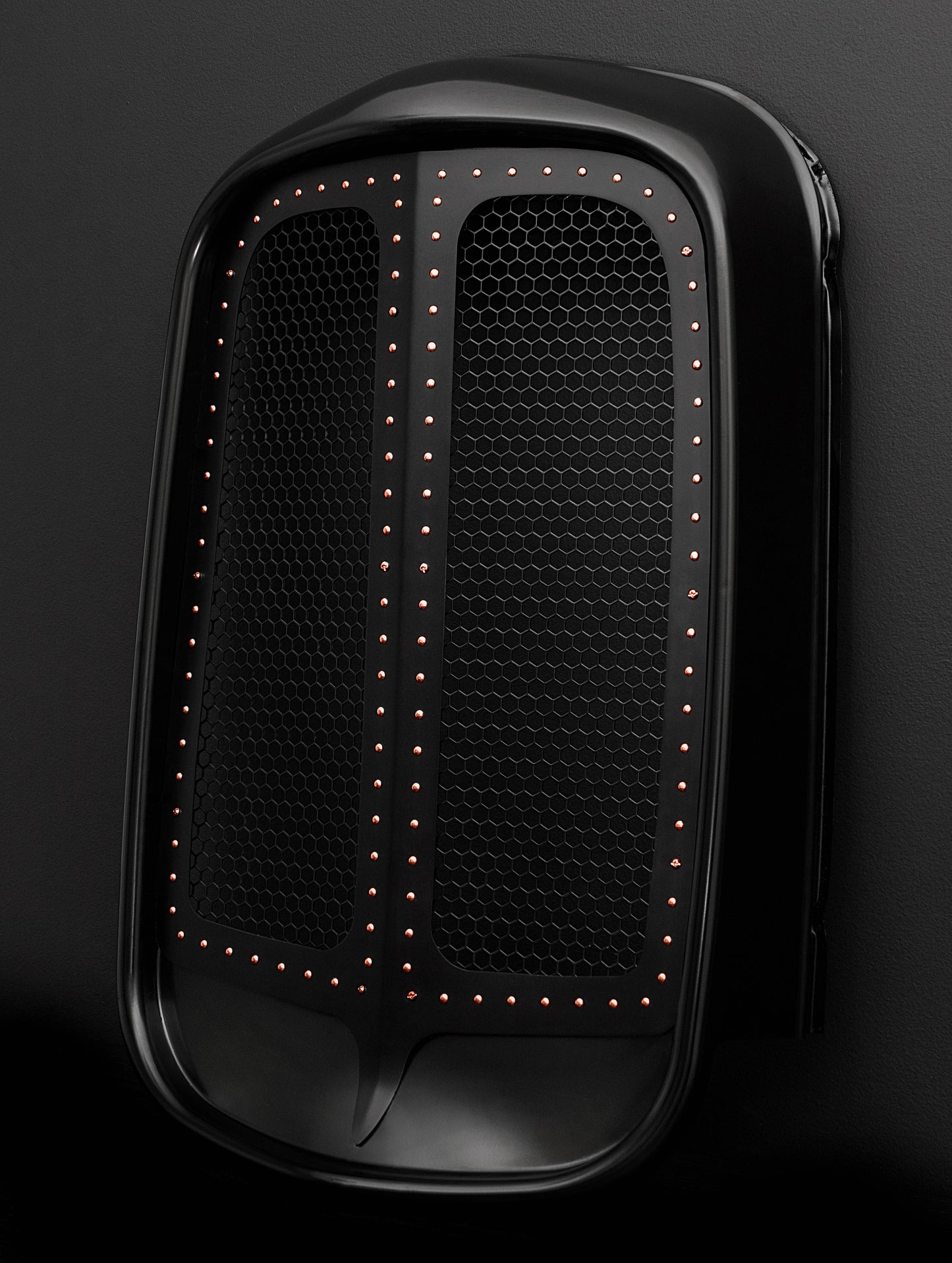 1932 Ford (Shorty) Black Grille Shell Frame + Black Hex Mesh + Copper Rivets