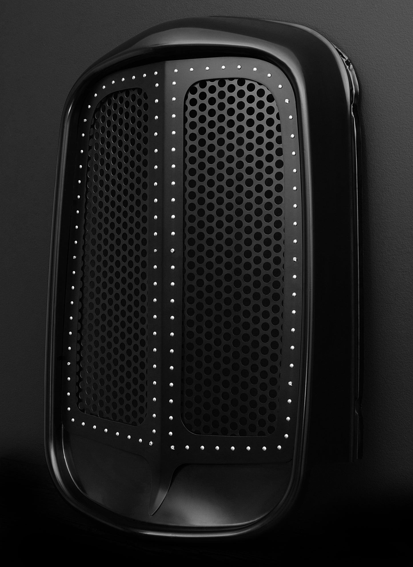 1932 Ford (Shorty) Black Grille Shell Frame + Black Circle Mesh + Silver Rivets