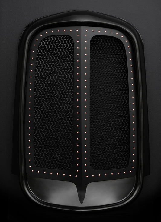 1932 Ford (Shorty) Black Grille Shell Frame + Black Diamond Mesh + Copper Rivets