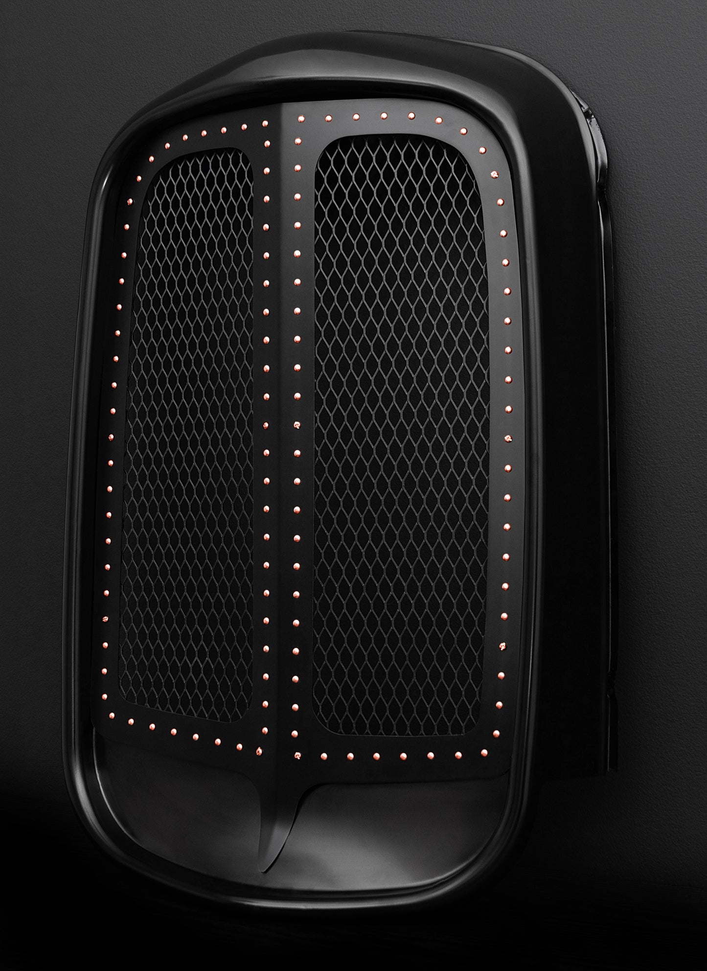 1932 Ford (Shorty) Black Grille Shell Frame + Black Diamond Mesh + Copper Rivets