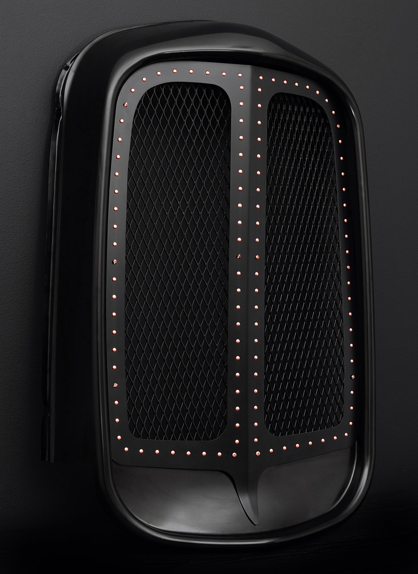 1932 Ford (Shorty) Black Grille Shell Frame + Black Diamond Mesh + Copper Rivets