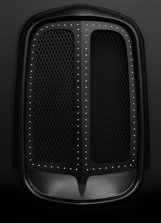 1932 Ford (Shorty) Black Grille Shell Frame + Black Diamond Mesh + Silver Rivets