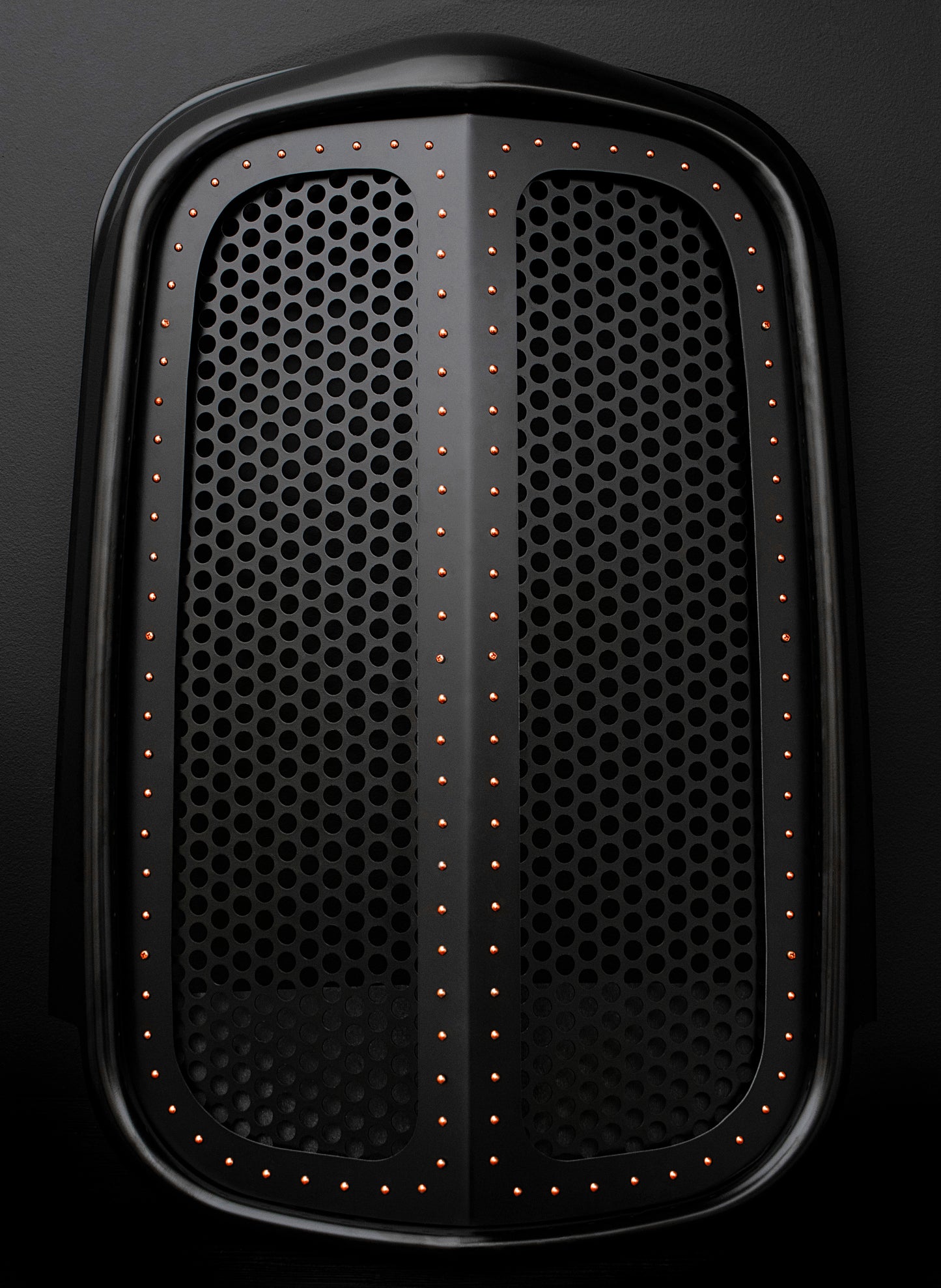 1932 Ford Black Grille Shell Frame + Black Circle Mesh + Copper Rivets