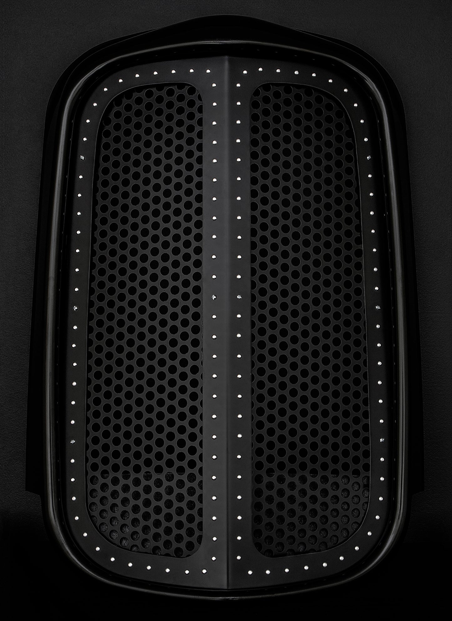 1932 Ford Black Grille Shell Frame + Black Circle Mesh + Silver Rivets