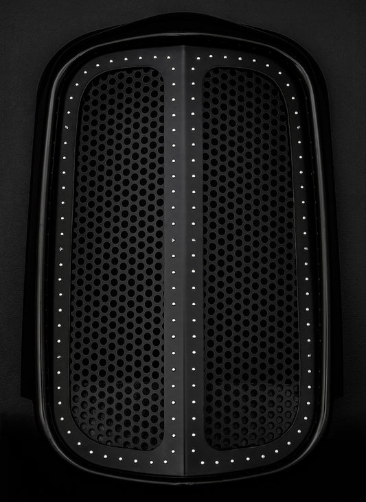 1932 Ford Black Grille Shell Frame  + Black Circle Mesh +  Silver Rivets