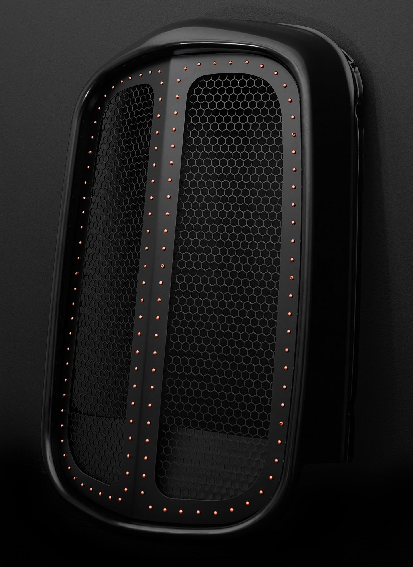 1932 Ford Black Grille Shell Frame + Black Hex Mesh + Copper Rivets