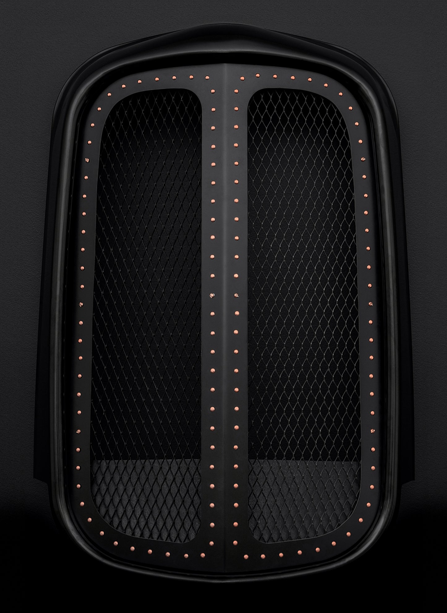 1932 Ford Black Grille Shell Frame + Black Diamond Mesh + Copper Rivets