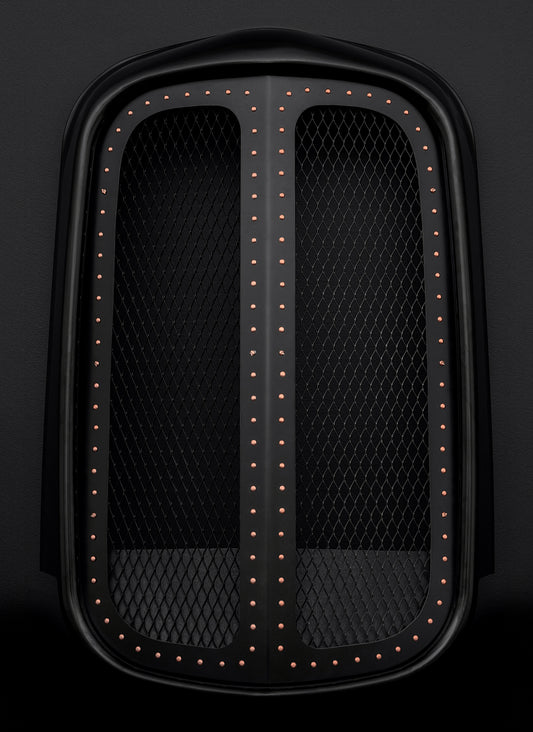 1932 Ford Black Grille Shell Frame + Black Diamond Mesh + Copper Rivets