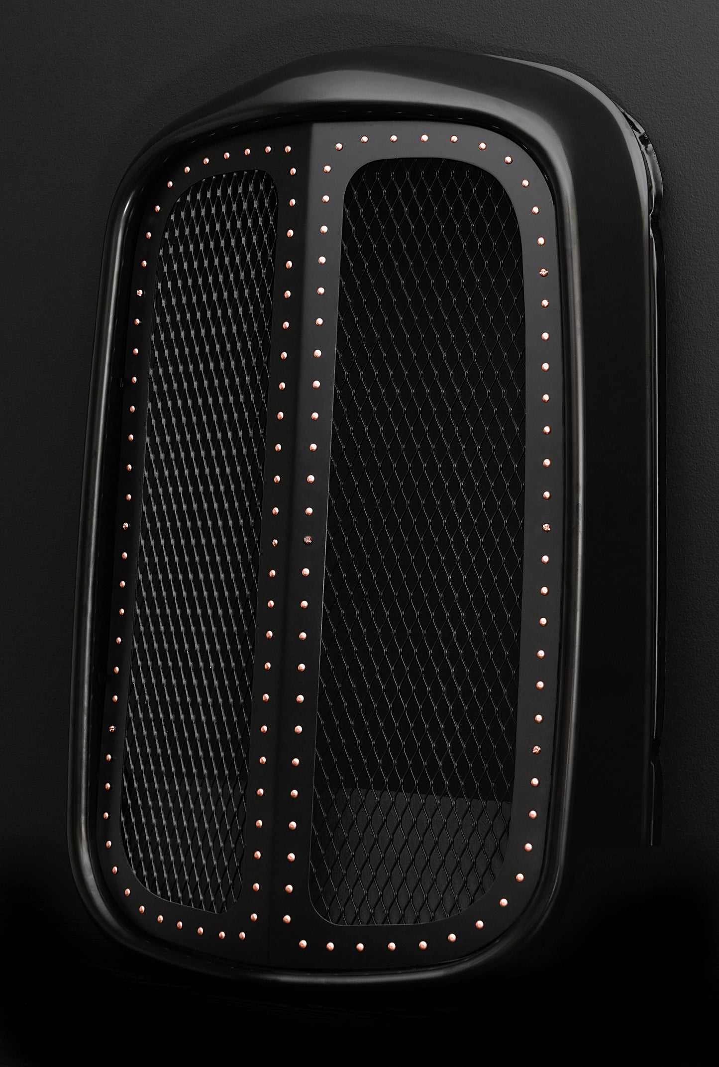 1932 Ford Black Grille Shell Frame + Black Diamond Mesh + Copper Rivets