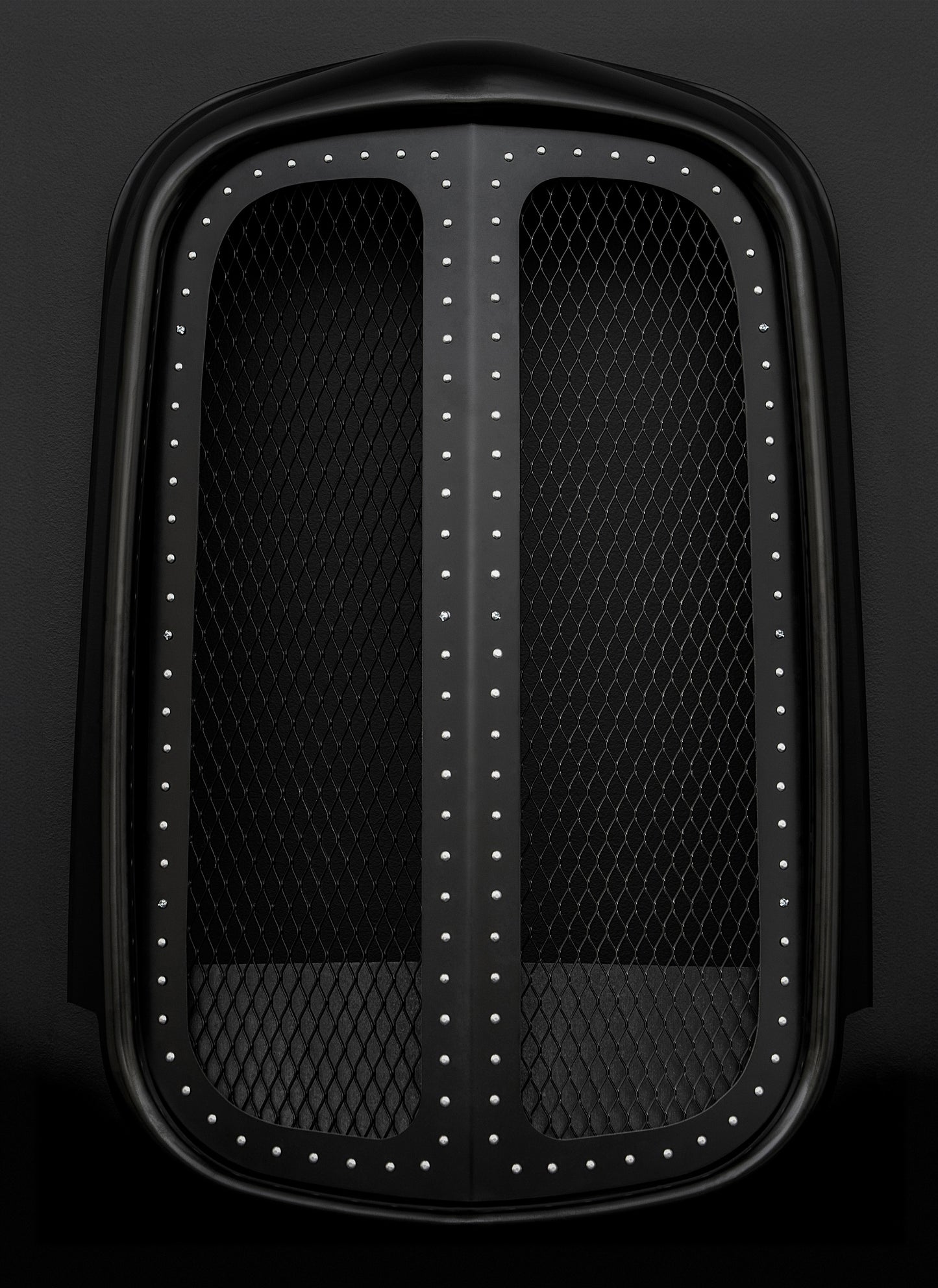 1932 Ford Black Grille Shell Frame + Black Diamond Mesh + Silver Rivets