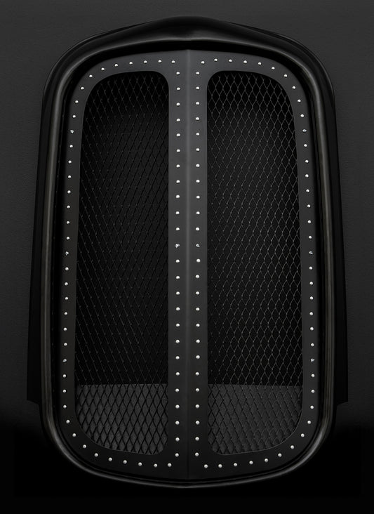 1932 Ford Black Grille Shell Frame + Black Diamond Mesh + Silver Rivets