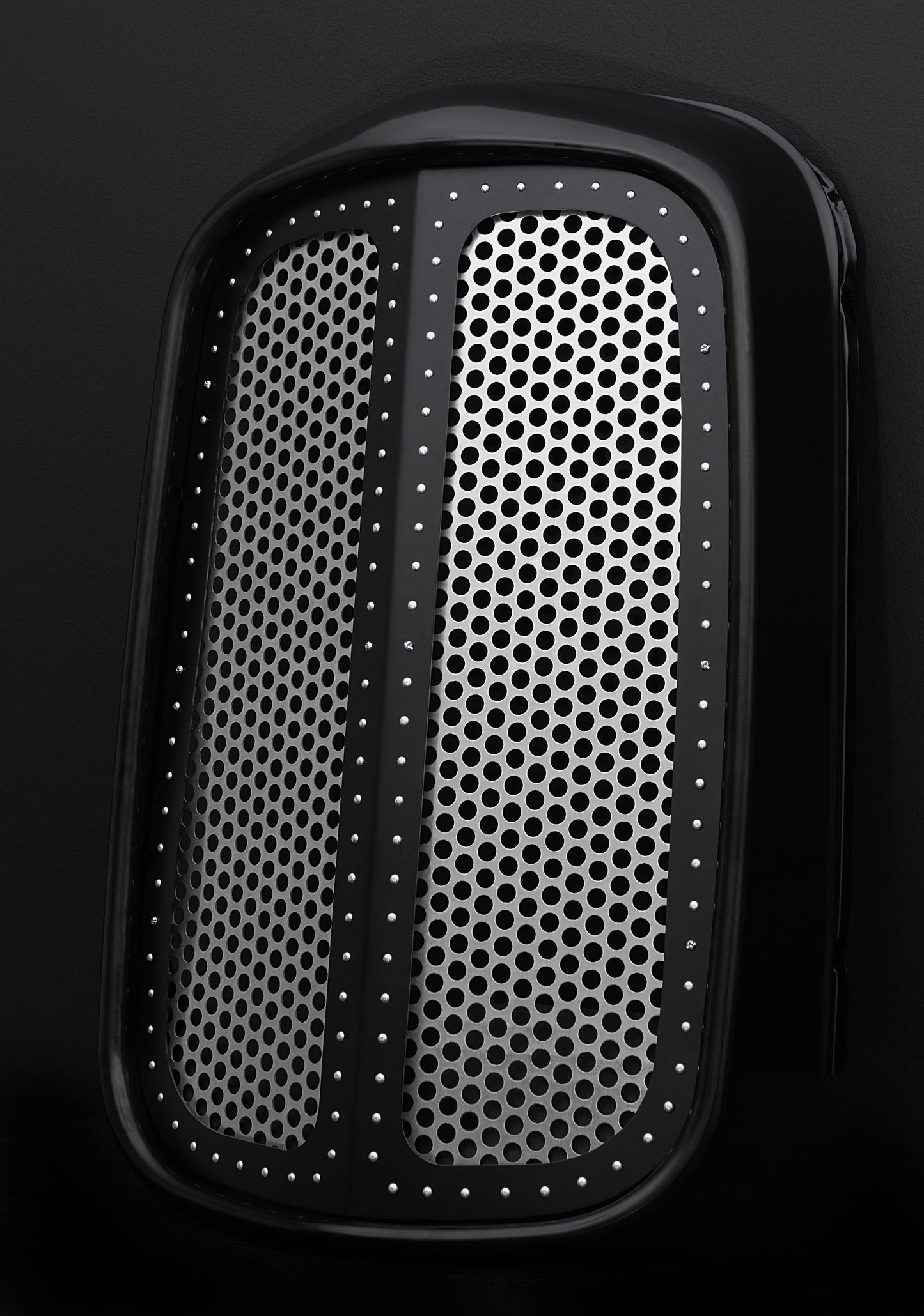 1932 Ford Black Grille Shell Frame + Silver Circle Mesh + Silver Rivets