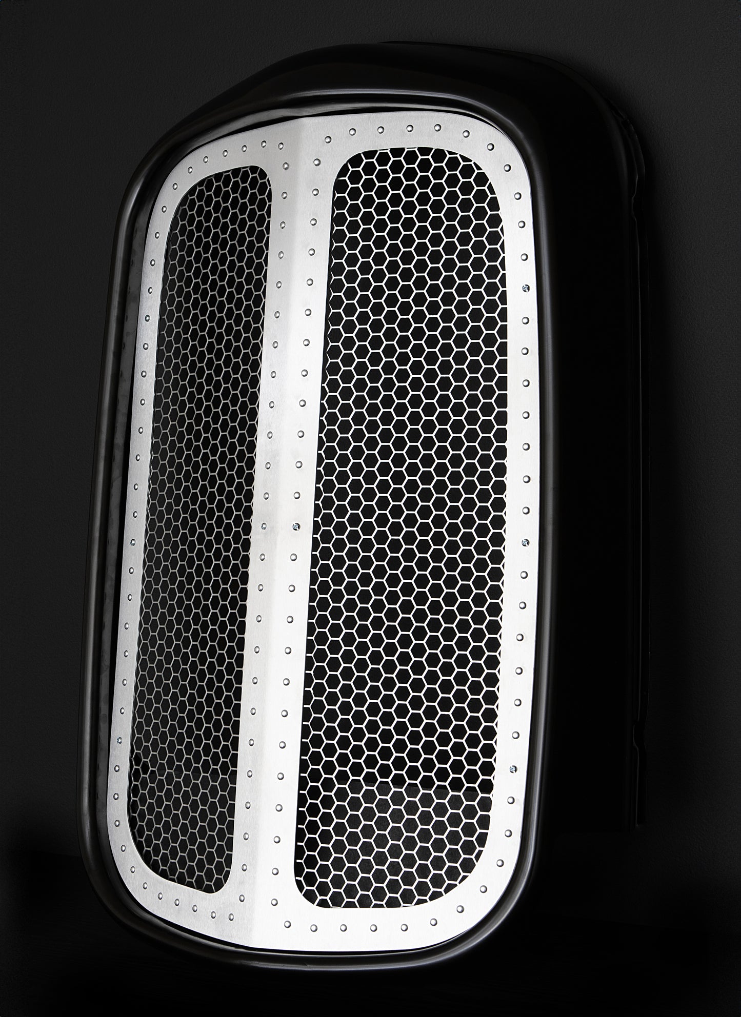 1932 Ford Silver Grille Shell Frame + Silver Hex Mesh + Silver Rivets