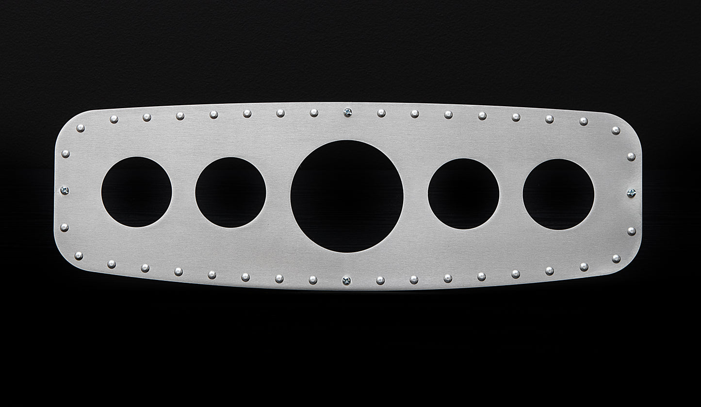 Aviation 5 Gauge Dash Insert + Silver Rivets