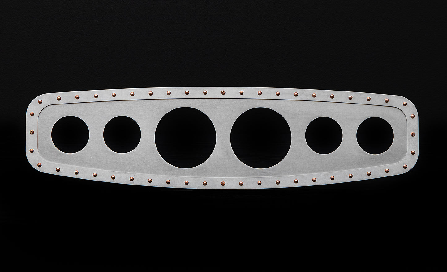 Aviation 6 Gauge Dash Insert + Silver Frame + Copper Rivets