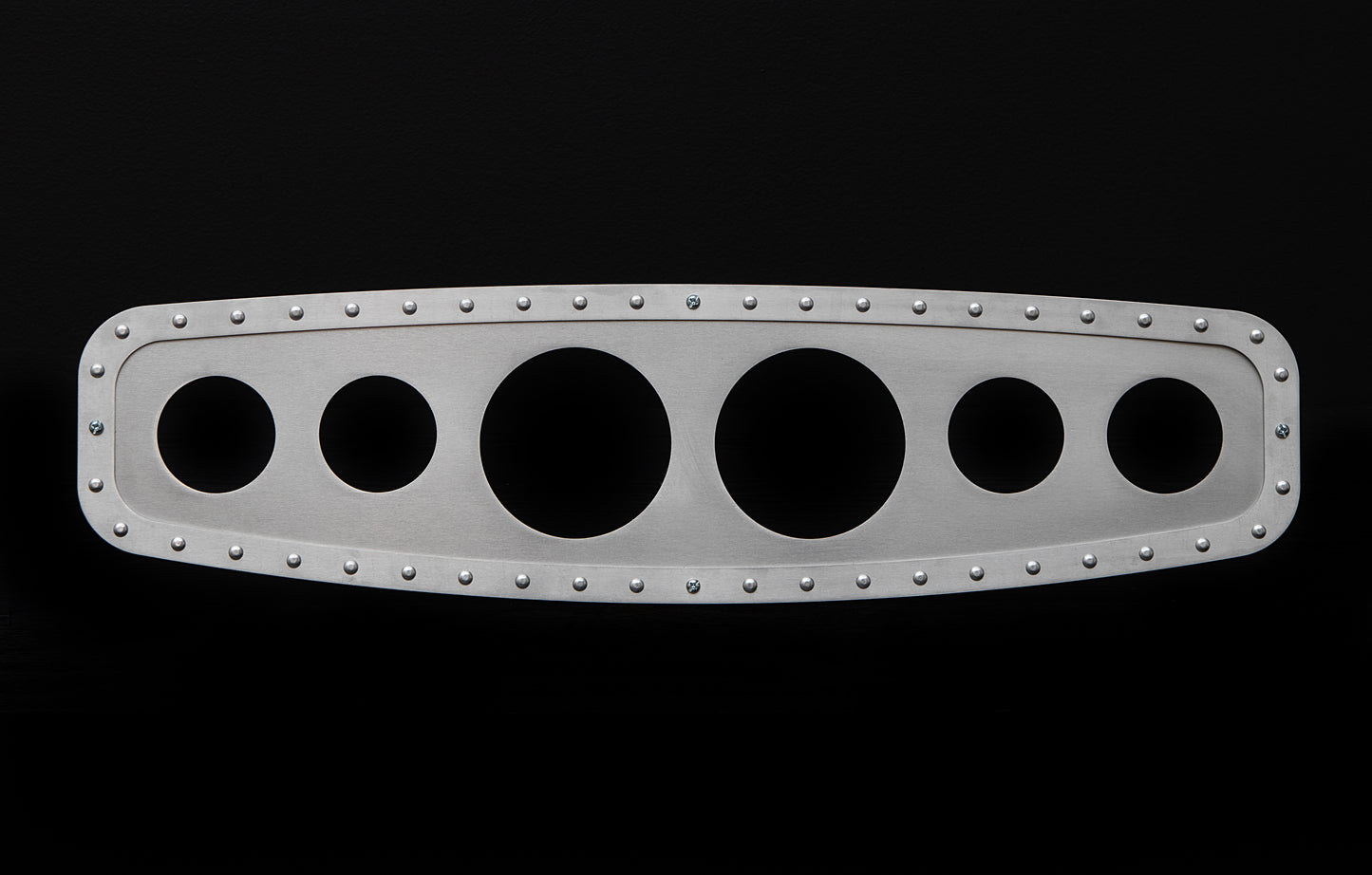 Aviation 6 Gauge Dash Insert + Silver Frame + Silver Rivets