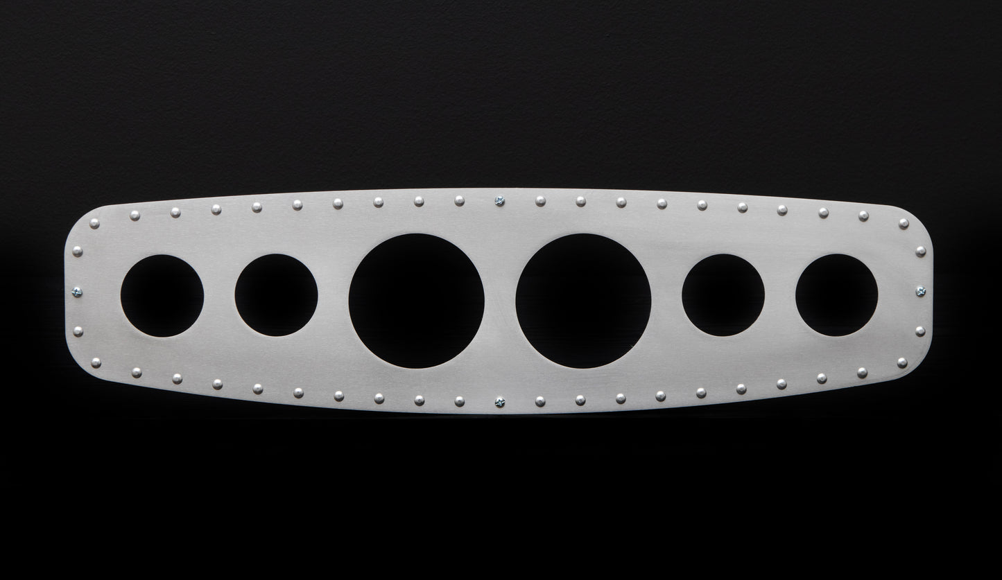 Aviation 6 Gauge Dash Insert + Silver Rivets