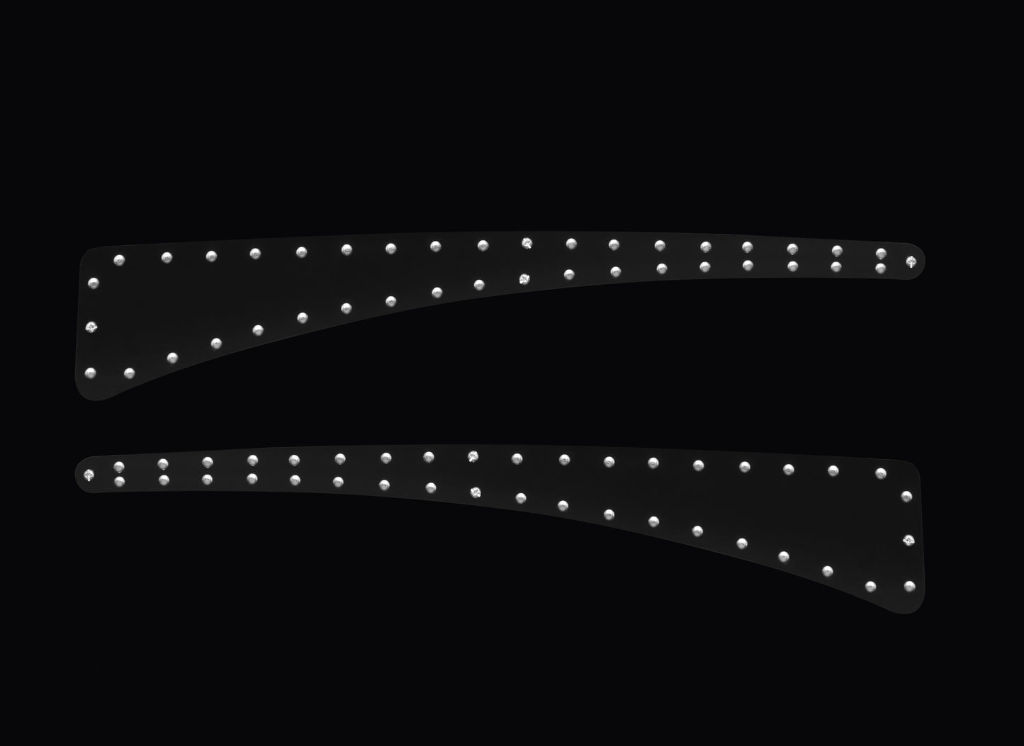 1930-1931 Ford Model A Aluminum Dash Rail Inlays - Black w/ Aviation Rivets