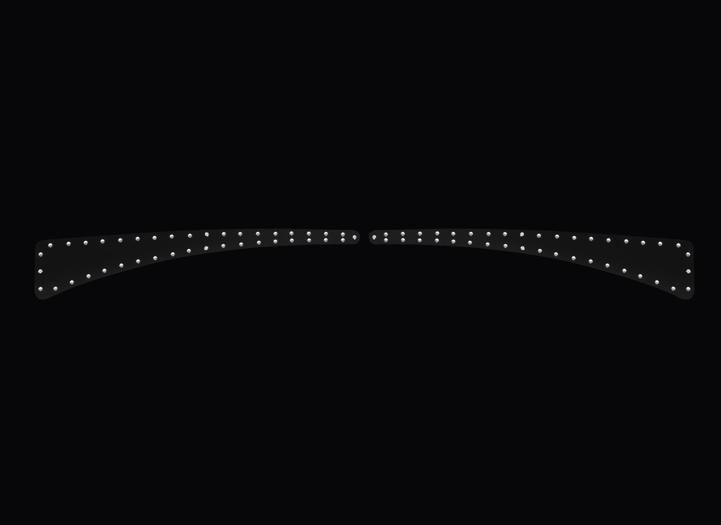 1930-1931 Ford Model A Aluminum Dash Rail Inlays - Black w/ Aviation Rivets