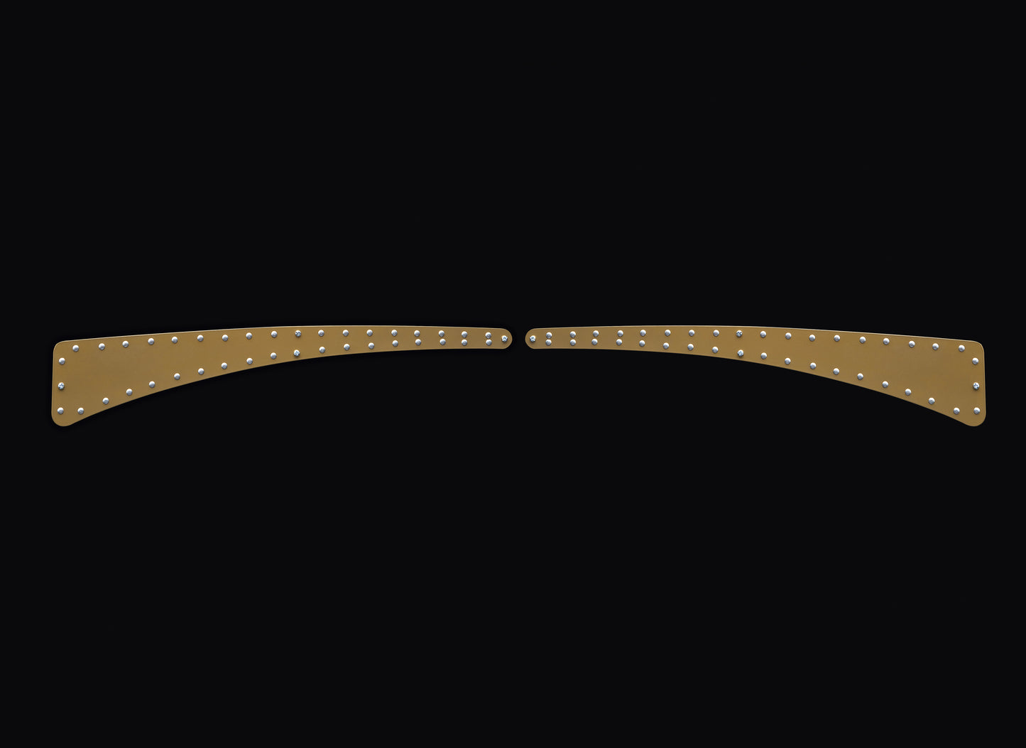1930-1931 Ford Model A Aluminum Dash Rail Inlays - Brass w/ Aviation Rivets