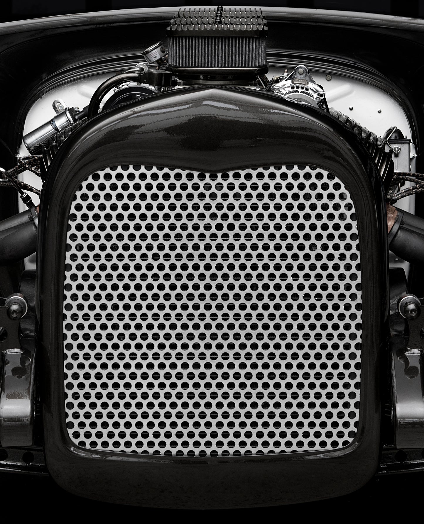 1928-1929 Ford Model A Aluminum Grille Insert - Circle Mesh