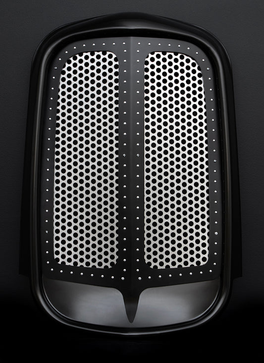 1932 Ford (Shorty) Black Grille Shell Frame + Silver Circle Mesh + Silver Rivets