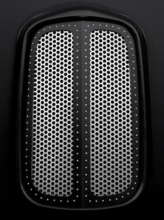 1932 Ford Black Grille Shell Frame + Silver Circle Mesh + Silver Rivets