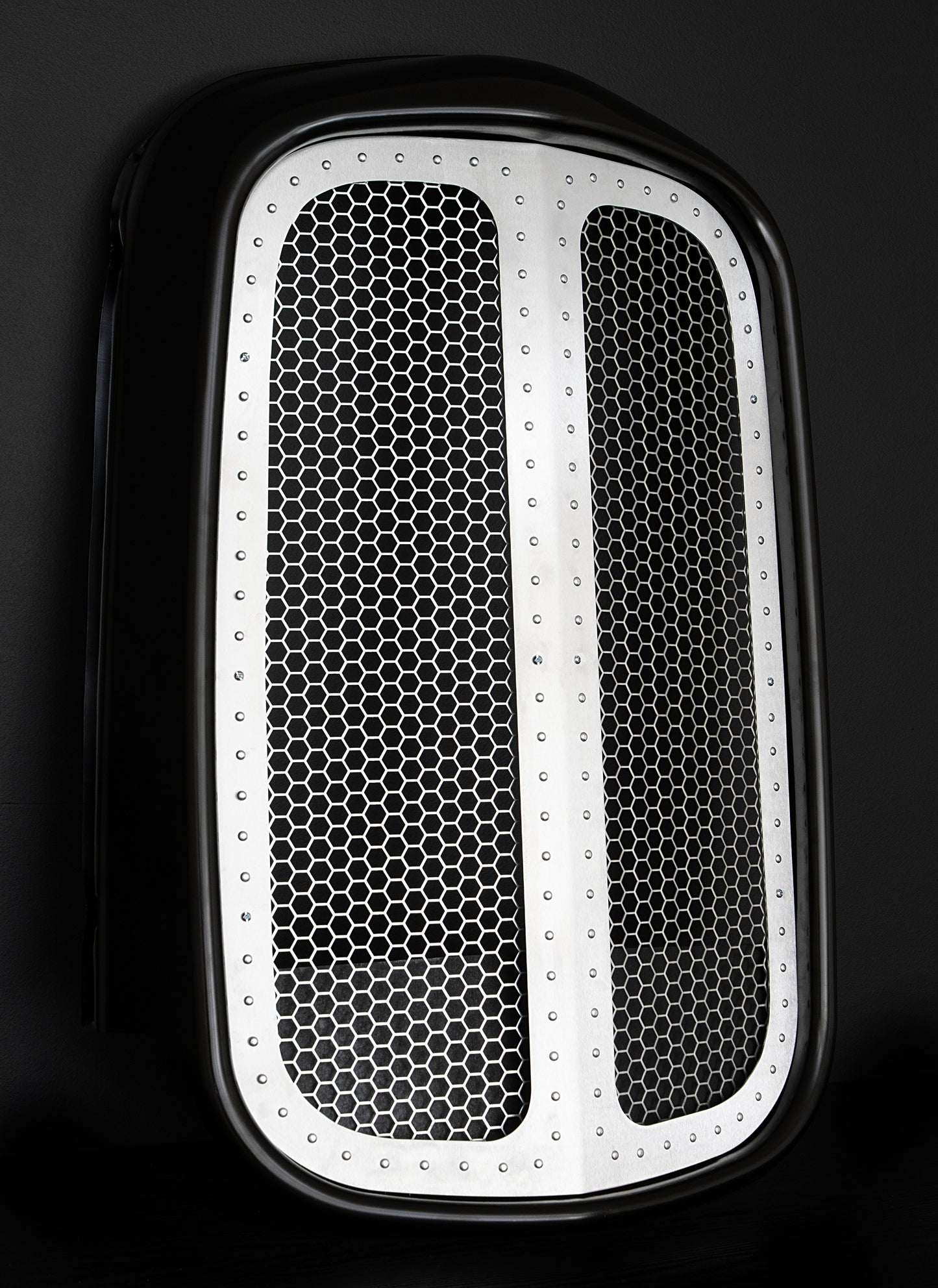 1932 Ford Silver Grille Shell Frame + Silver Hex Mesh + Silver Rivets