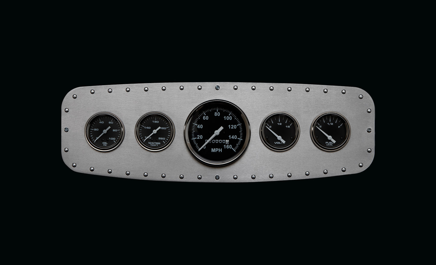 Aviation 5 Gauge Dash Insert + Silver Rivets