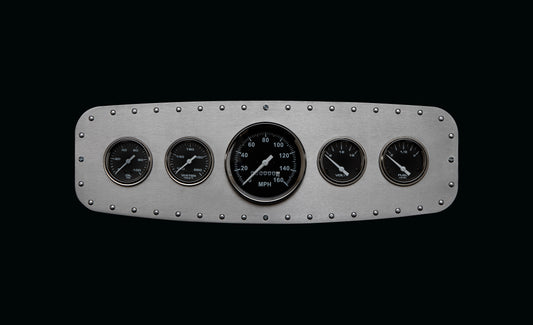 Aviation 5 Gauge Dash Insert + Silver Rivets