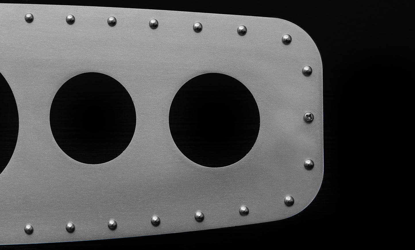 Aviation 5 Gauge Dash Insert + Silver Rivets