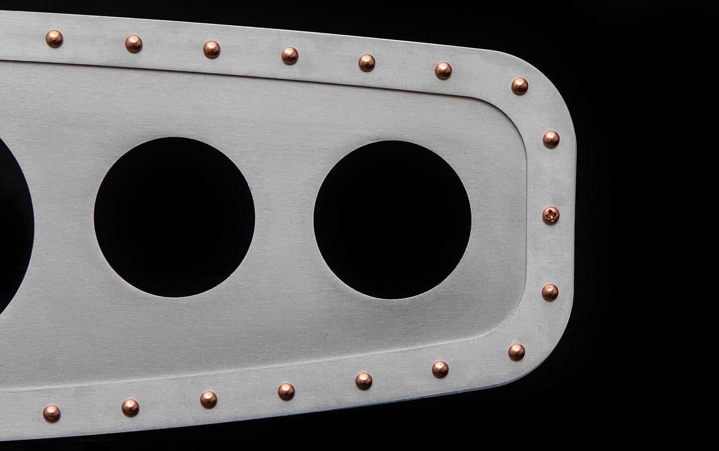 Aviation 6 Gauge Dash Insert + Silver Frame + Copper Rivets