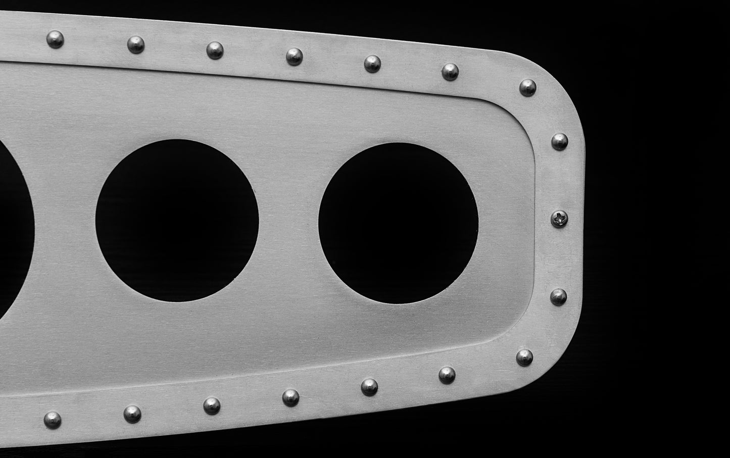Aviation 6 Gauge Dash Insert + Silver Frame + Silver Rivets