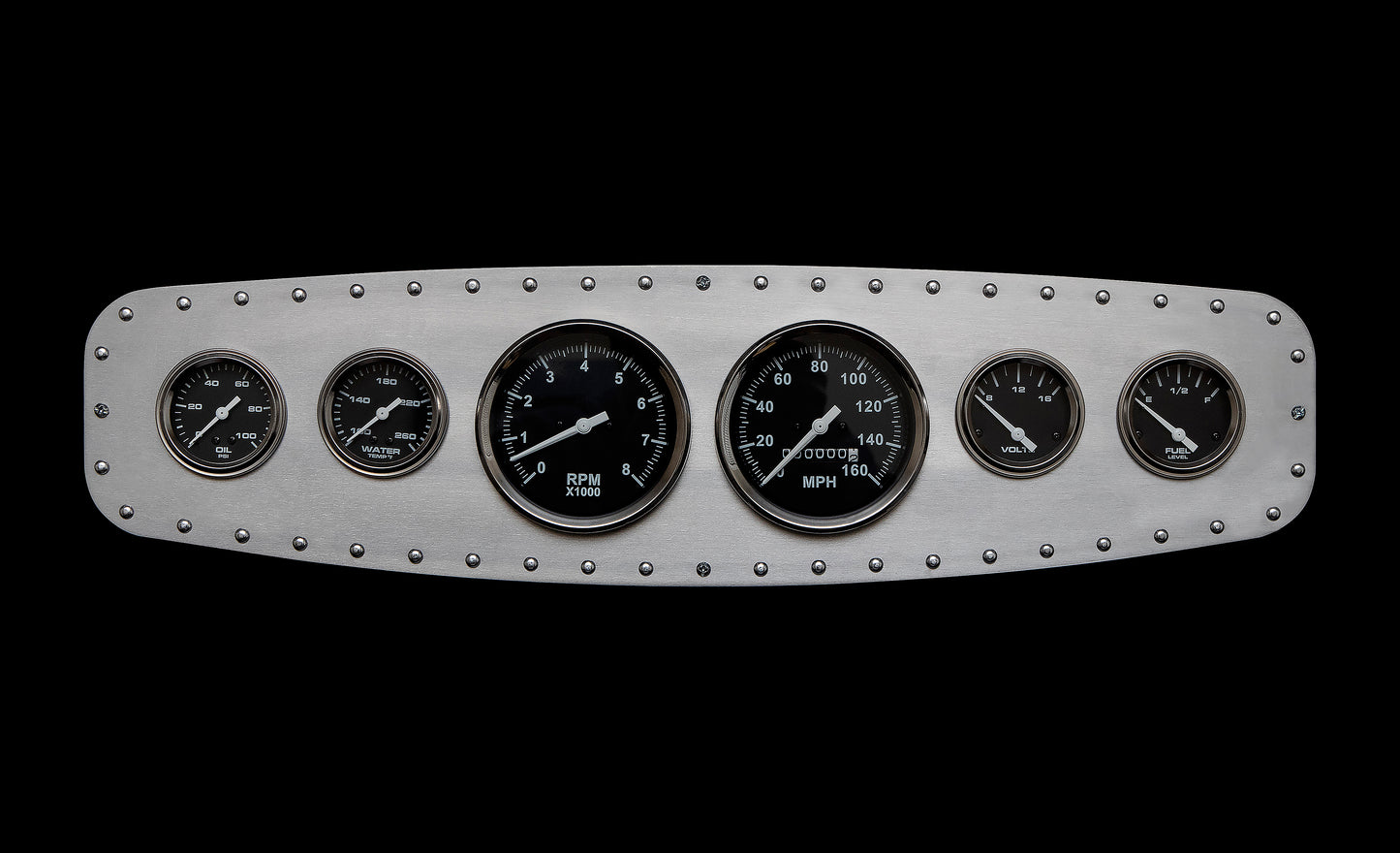 Aviation 6 Gauge Dash Insert + Silver Rivets