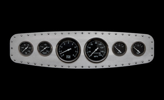 Aviation 6 Gauge Dash Insert + Silver Rivets