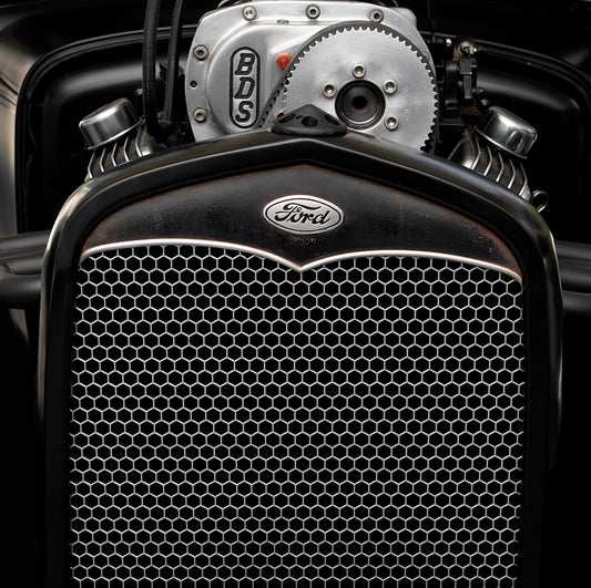 1930-1931 Ford Model A Aluminum Grille Insert - Hexagon Mesh