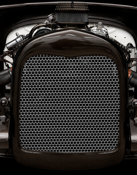 1928-1929 Ford Model A Aluminum Grille Insert - Hexagon Mesh