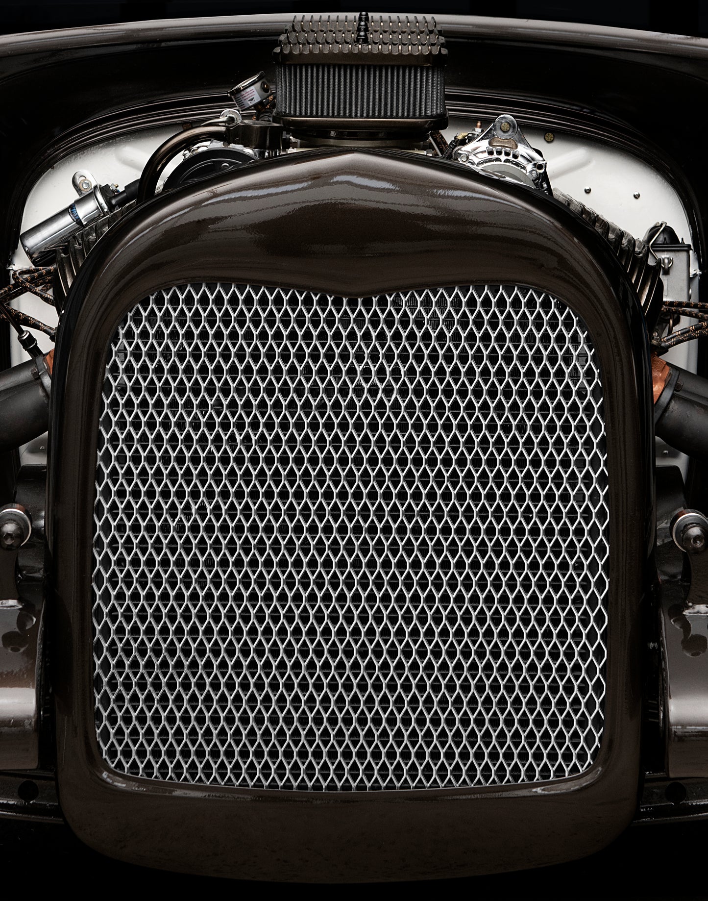 1928-1929 Ford Model A Aluminum Grille Insert - Diamond Mesh