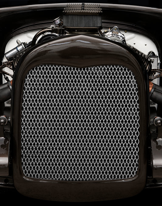 1928-1929 Ford Model A Aluminum Grille Insert - Diamond Mesh