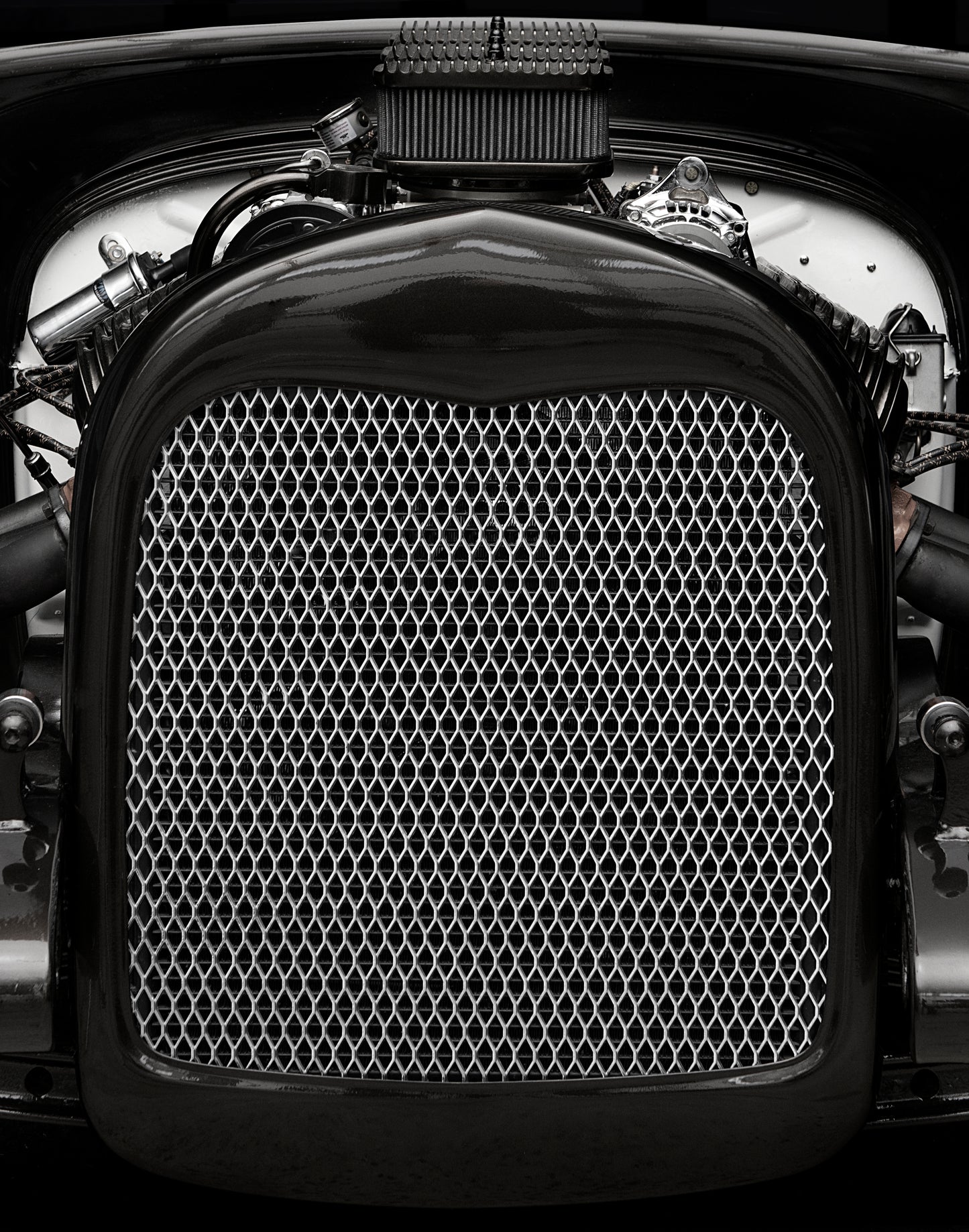 1928-1929 Ford Model A Aluminum Grille Insert - Diamond Mesh
