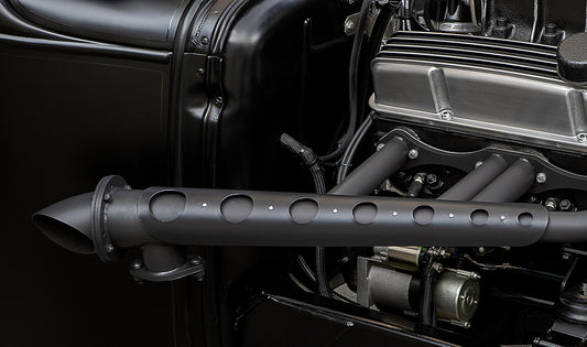 Lake-Style Header Guard Heat Shields - Black Cerakote Finish