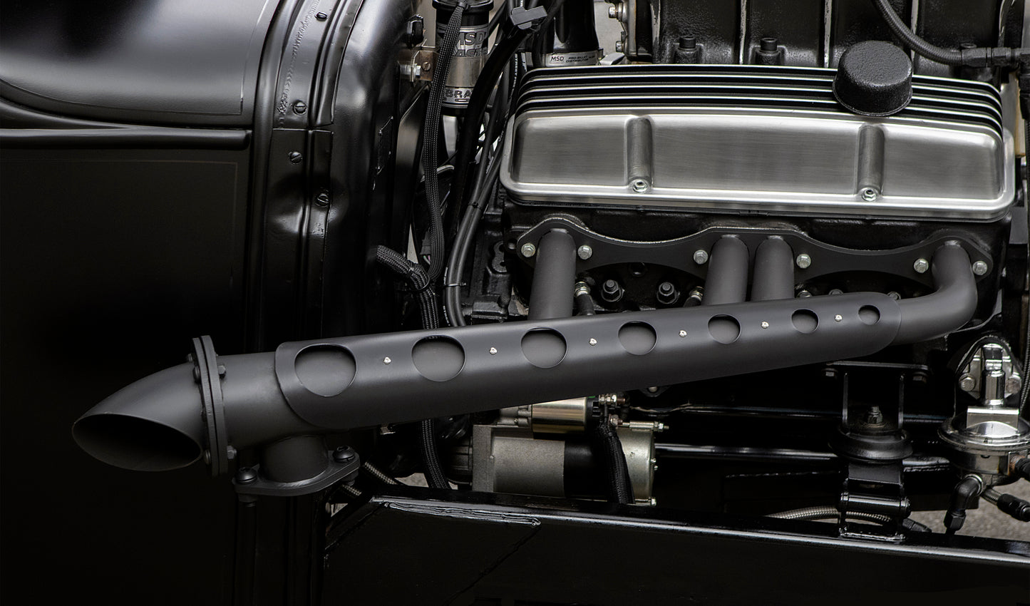 Lake-Style Header Guard Heat Shields - Black Cerakote Finish