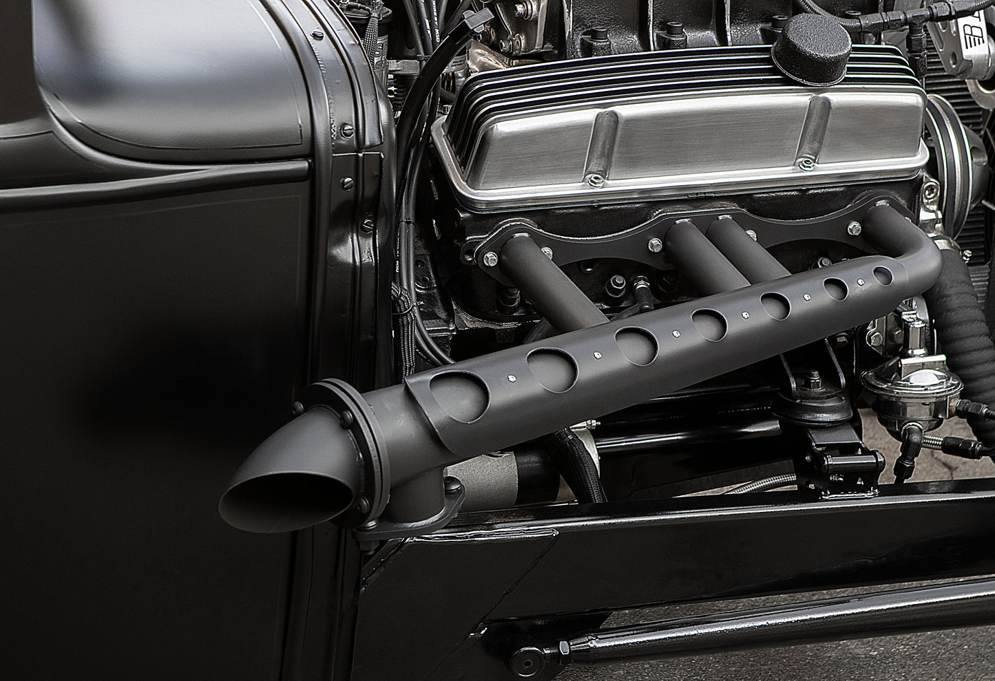 Lake-Style Header Guard Heat Shields - Black Cerakote Finish