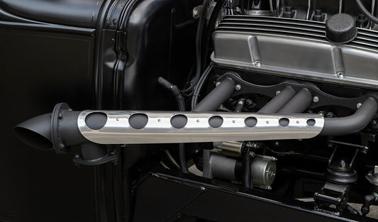 Lake-Style Header Guard Heat Shields - PerformaChrome Finish