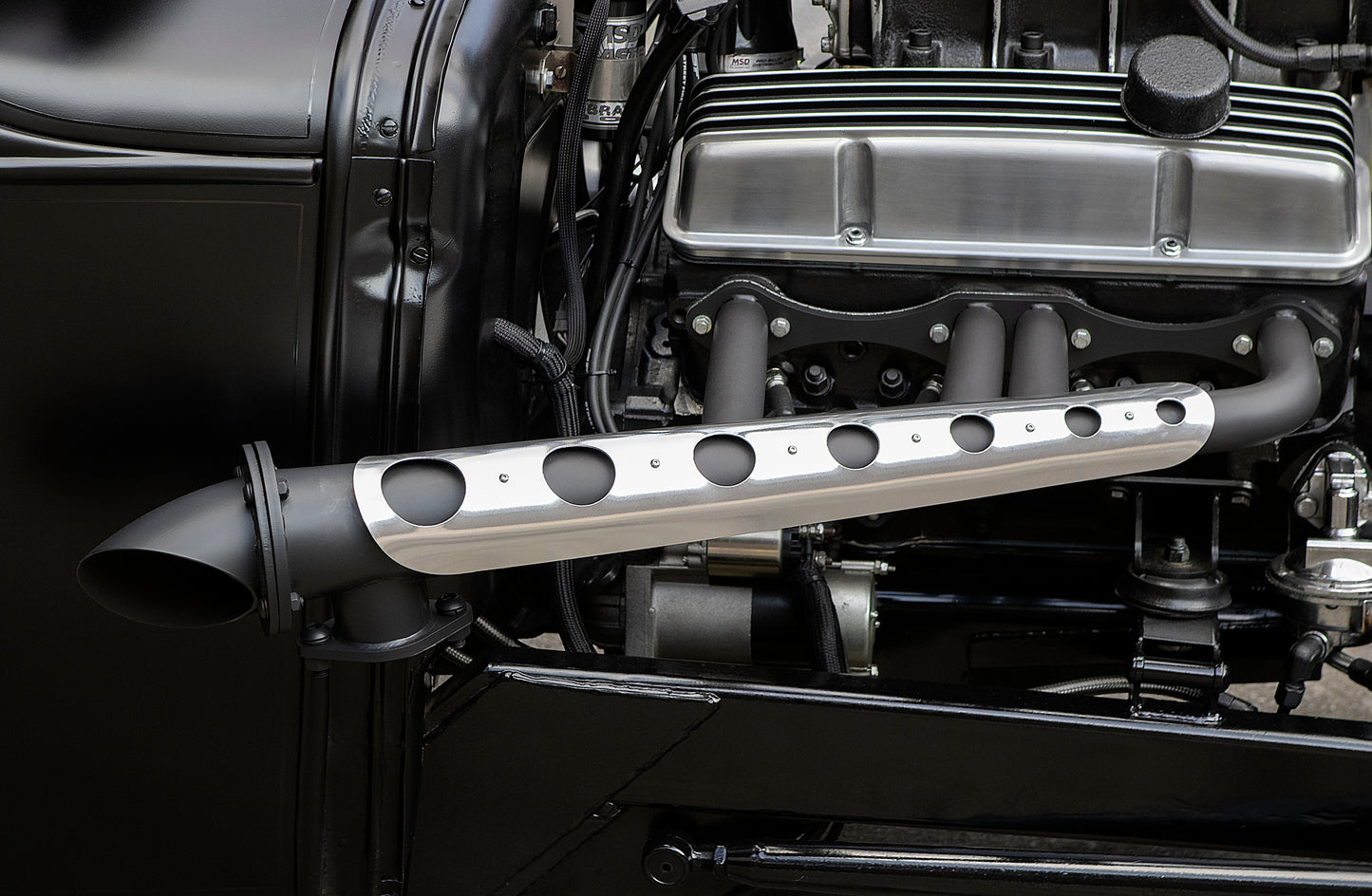 Lake-Style Header Guard Heat Shields - PerformaChrome Finish