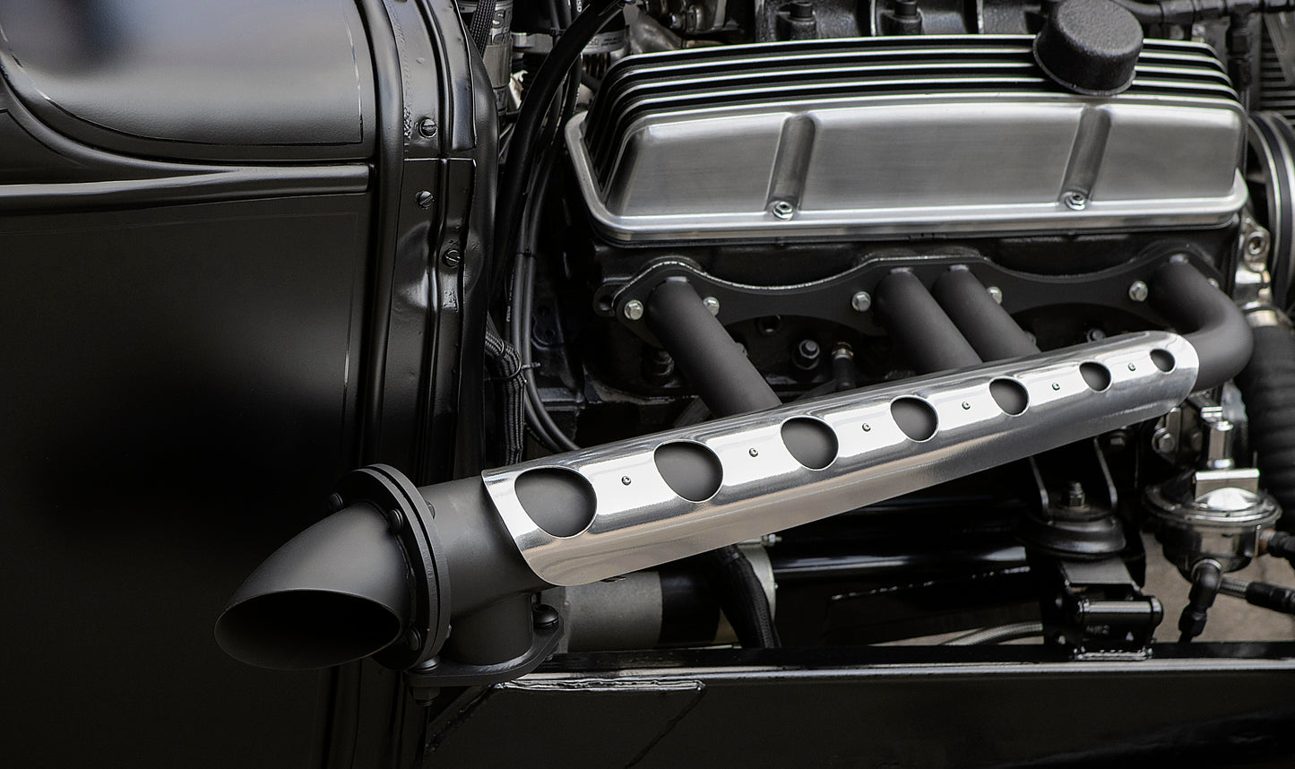 Lake-Style Header Guard Heat Shields - PerformaChrome Finish