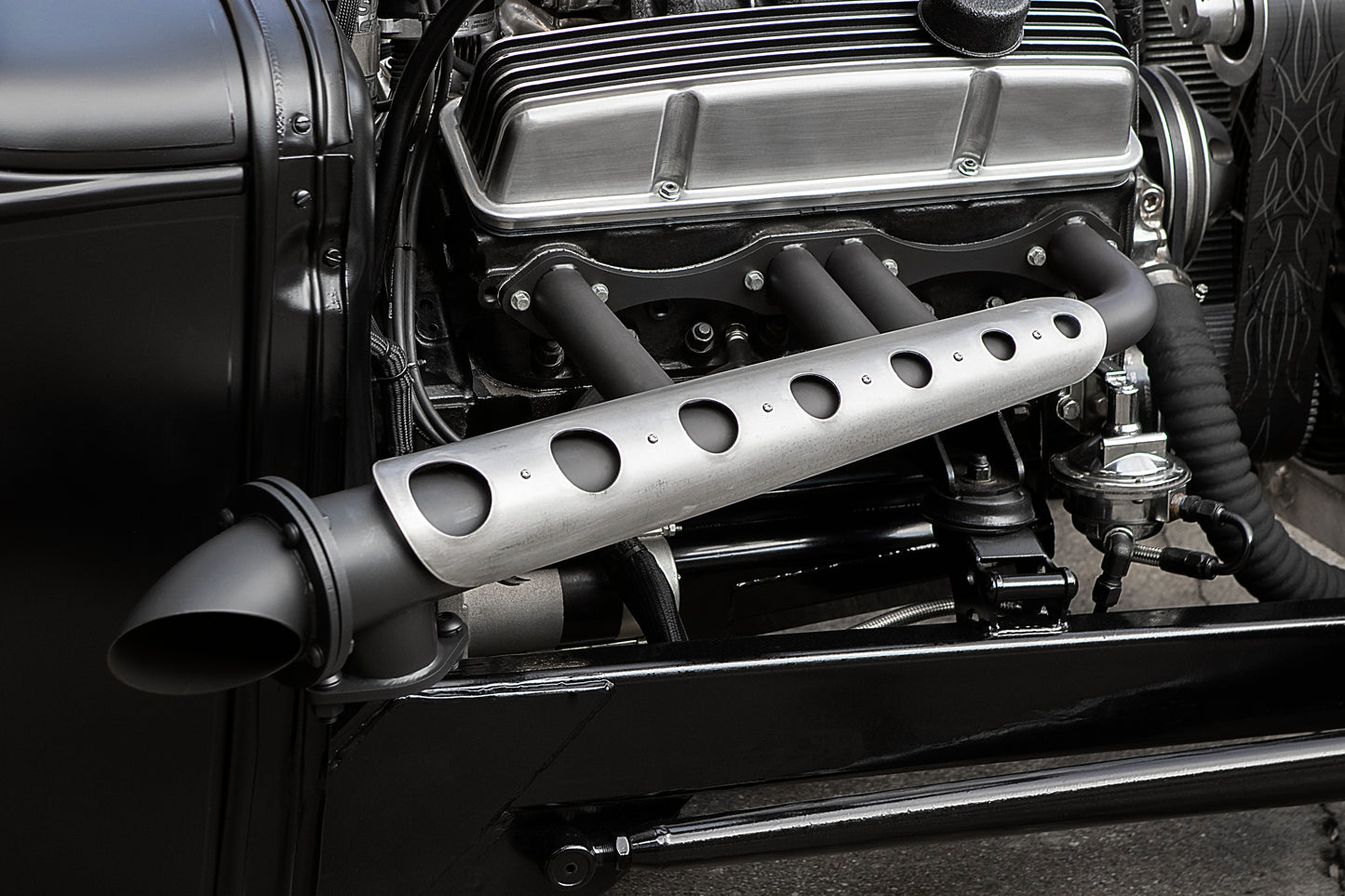 Lake-Style Header Guard Heat Shields - Raw Metal Finish